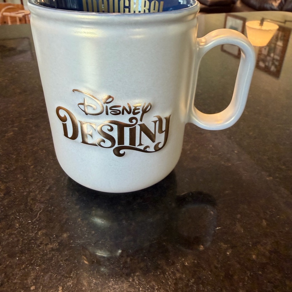 Disney Destiny Gold and White Mug